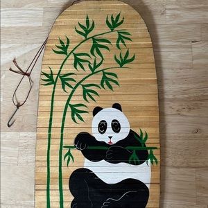 Hanging Panda Spiral Wood Art
